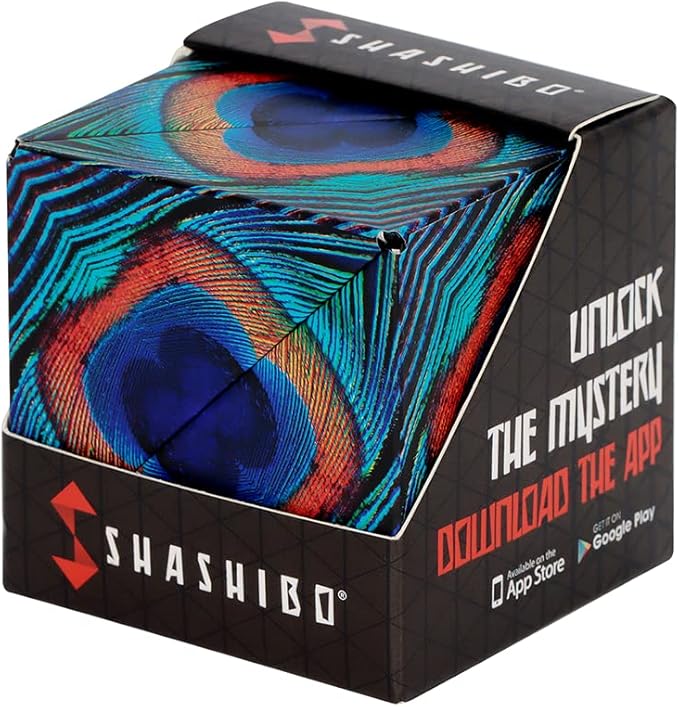 Shashibo Sensory Fidget Toy for Adults & Kids, Stress Relief Fidget Toy for Adults, Teens & Kids, Cool Fidget Toys for Desk, Classroom Must Have, Sensory Shape Shifting Cube, 100+ Possible Shapes