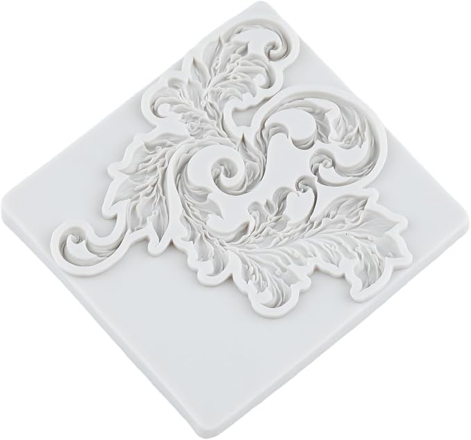 Baroque Polymer Clay Mold Curlicues Scroll Lace Silicone Mold Vintage Relief Flower Filigree Molds for DIY Crafts Epoxy Resin Casting Air Dry Polymer Clay Plaster Jewelry Making