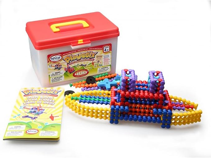 POPULAR PLAYTHINGS Playstix, Building Sticks Kit for Kids, Construction Stem Building Toy Gift for Boys & Girls - Super Set 400 Piece