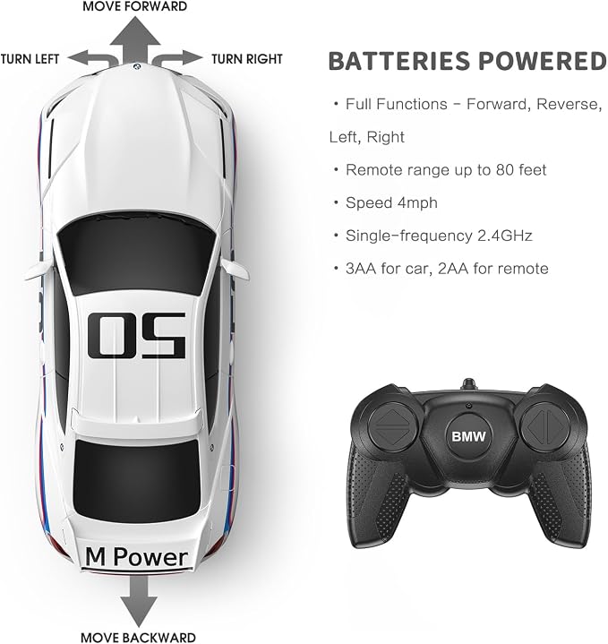 RASTAR BMW RC Car 1:24 BMW 3.0 CSL Remote Control Car BMW Toy Model Car for Boys Kids Adults