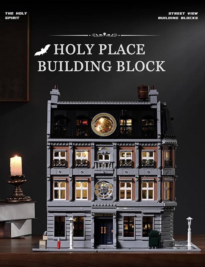 New York Sanctorum Sanctums Architecture Modular Bulding Set with Light, Movie Themed Scenes Building Sets, Collectible or Home Office Display, Ideas Gift for Adult and Film Fans（6619pcs）