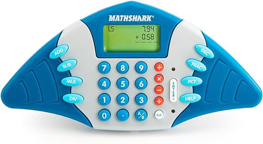 Educational Insights MathShark - Electronic Math Games for Kids Ages 6-8, Handheld Math Game, Addition and Subtraction Toys, Multiplication and Division Games for First Graders, Kids Learning Game