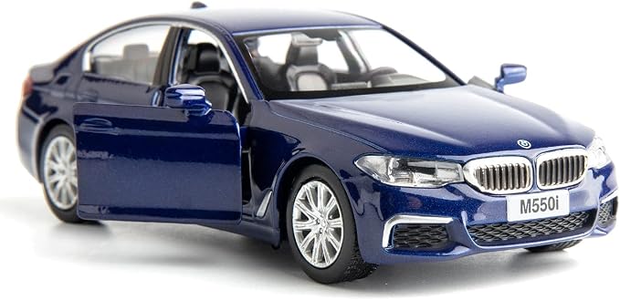 RMZ City BMW M550i Car Model 1:36 Diecasting Alloy Toy Car, Pull Back Vehicles Toy Car for Toddlers Kids Boys Girls Gift Blue