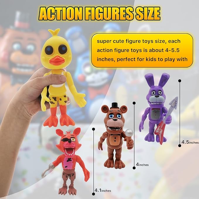 Action Figure Toy, 18 Pcs Game Figures Toys, Movable Joints Toys Dolls, Collectible Figure Gifts for Kids, Colourful