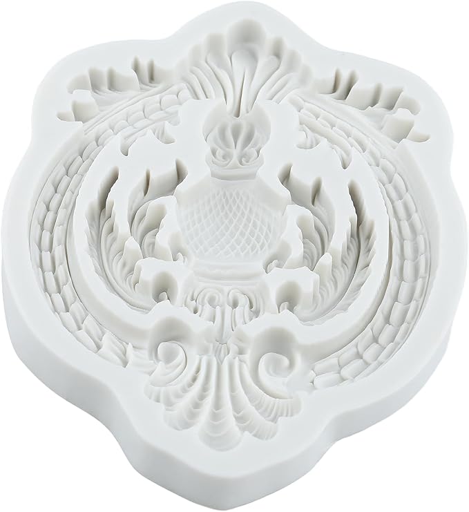 Baroque Polymer Clay Mold Baroque Curlicues Scroll Lace Relief Silicone Molds Flower Lace Filigree Mold for DIY Craft Epoxy Resin Casting Polymer Clay Tools Crafts Air Dry Jewelry Making