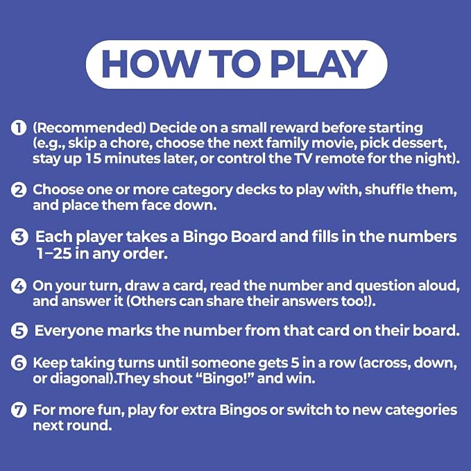 ConvoCards – 150 Family Conversation Cards with Bingo Boards, Fun Dinner Table Game with 6 Categories of Engaging Questions for Kids, Teens & Adults to Connect, Game Night & Road Trip Group Activity