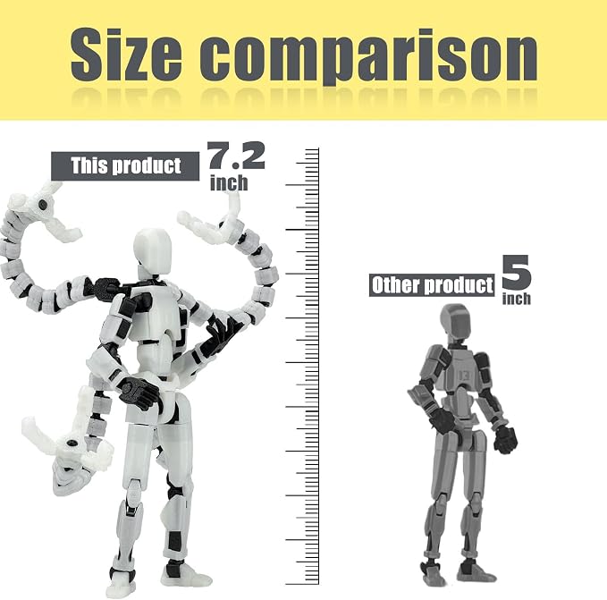 T13 Already Assembled Action Figure Accessories,T13 Multi-Jointed Movable,for Collectors Desktop Decorations t-13 Movability 3D Printed Toys (Blue Noctilucent Blue, 7.2 Inch)