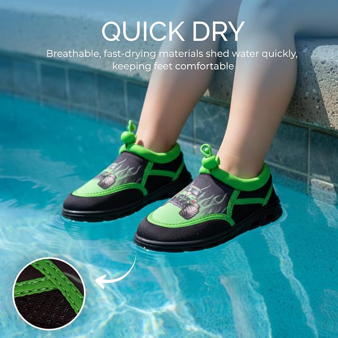 Toy Story Cars Boys Water Shoes Kids Sandals Lightning McQueen Woody Buzz Lightyear Monster Jam Grave Digger Pool Aqua Socks Bungee Waterproof Quick Dry 5-10 Toddler 11-12 Little Kid