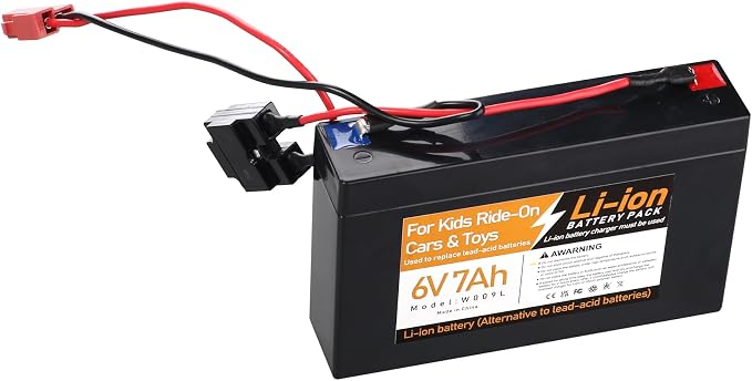 6V 7Ah Li-ion Rechargeable Battery, Replacement Battery Compatible with Kids Trax ATV Marshall Fire Truck Dodge Ram 1500 Kids Ride-On Car