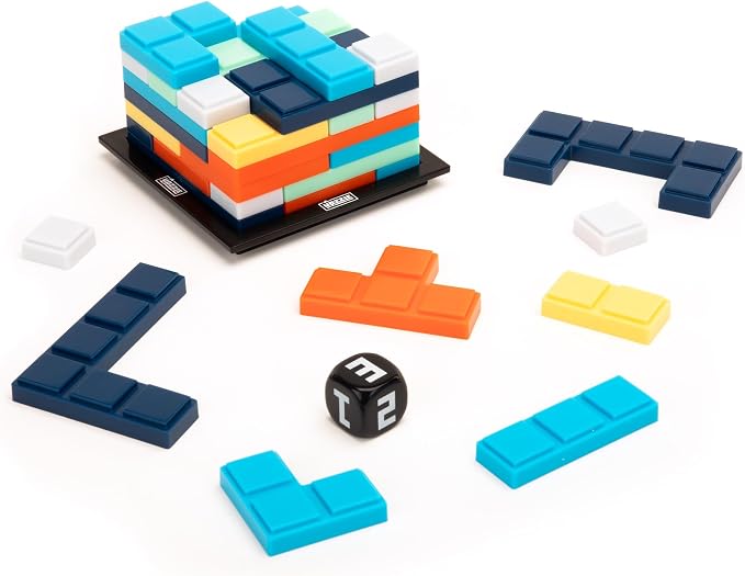 Educational Insights Upzzle - 2 Player Strategy Board Games for Adults and Family, 3D Stacking Puzzle Game for Kids 8-12, Brain Teaser, Critical Thinking Puzzles