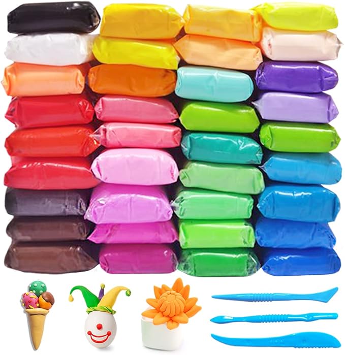 Xuyyicao 36 Colors Air Dry Clay,Magic Modeling Clay with Tools,Ultra Light DIY Modeling Clay for Kids,Children,DIY Crafts,Creative Art Crafts