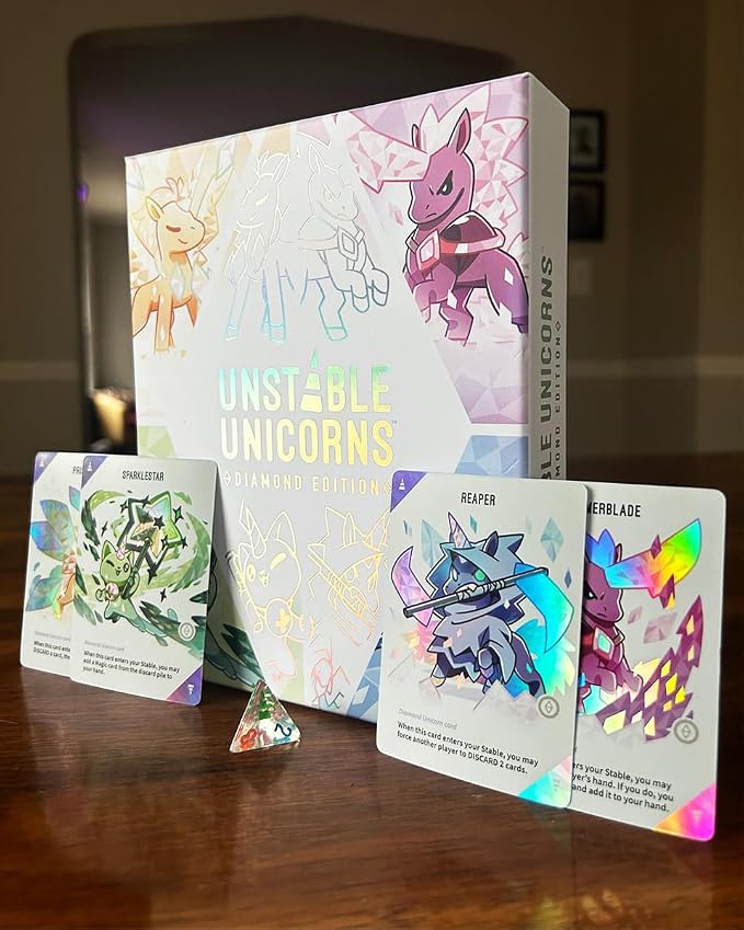 Unstable Games Unstable Unicorns Diamond Edition Card Game - Strategy Party Game for 2-8 Players, Ages 8 and Up - Funny Family Game Night Card Game from The Creators of Here to Slay
