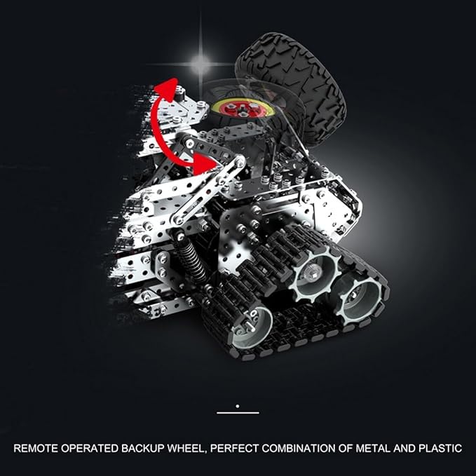 Building Sets Stem Assembly Metal 3-D Puzzle Off-Road Model Car Building Kit Construction Set Toys Assemble Remote Control Snowmobile 1929PCS/Included Motor