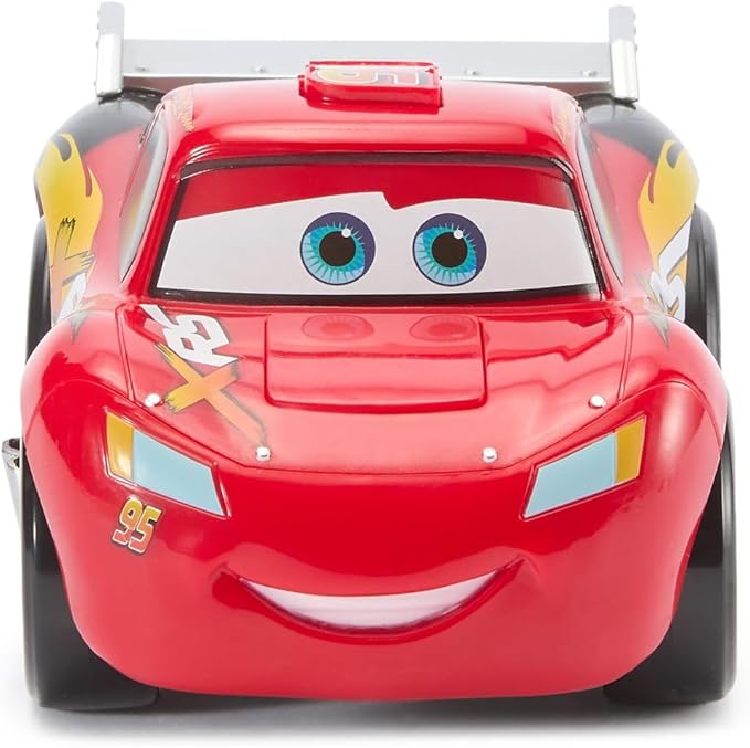 Disney Store Official Lightning McQueen Push 'N' Go Talking Vehicle - Pixar Cars Toys - Talking & Moving Action - Cars Movie Toys - Engine Reveal & Catchphrases - Disney Gift for Boys