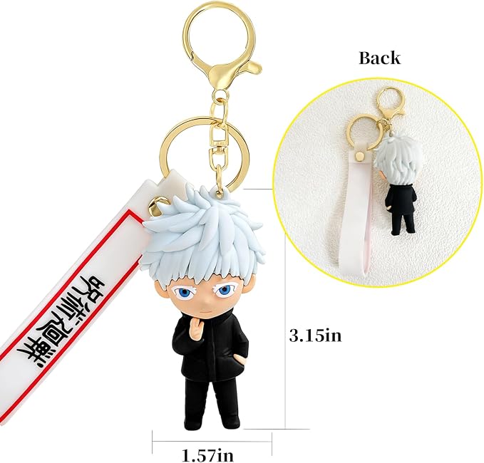 JJK Novelty Keychain, Collectable Anime Mini Figure, Fun Keyring Jewelry Gift for Men and Women