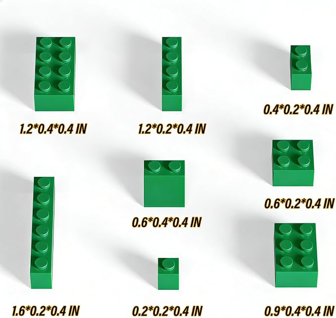 Bulk Building Bricks, Compatible with Lego and All Brands, 8 Sizes and A Variety of Colors to Mix and Match，Random Color (120, Green)