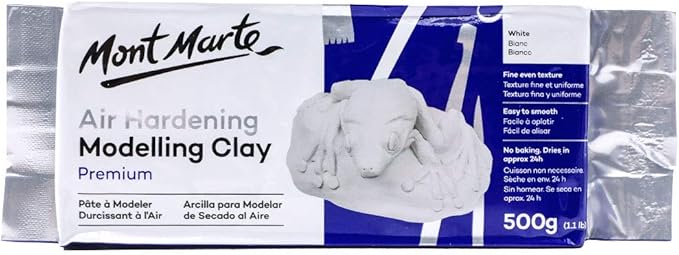 White Modelling Clay Air Dry by Mont Marte, 500g (1.1lb), Ideal Gift for Professional Artists