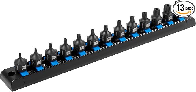 toolant 3/8"drive impact torx bit socket set 13PCS,Hex Drive,TT10-TT70, S2 Steel Air Drive Torx Socket set,Impact Grade，Anti-Roll Design