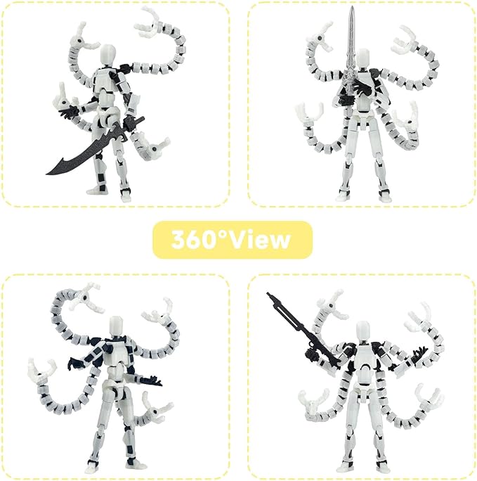 T13 Already Assembled Action Figure Accessories,T13 Multi-Jointed Movable,for Collectors Desktop Decorations t-13 Movability 3D Printed Toys (Blue Noctilucent Blue, 7.2 Inch)