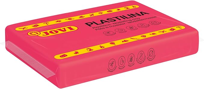 Jovi Modeling Clay, 3 Pounds Total, 4 Non-Drying Bars, 0.77 lb Each, Arts and Crafts, Non-Toxic and Gluten Free plasticine (Ruby Red)