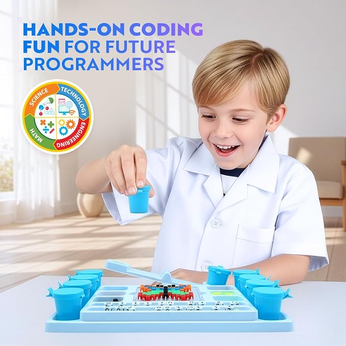 Playz My First Coding & Computer Science Kit - Learn About Binary Codes, Encryption, Algorithms & Pixelation Through Fun Puzzling Activities Without Using a Computer for Boys, Girls, Teenagers, Kids