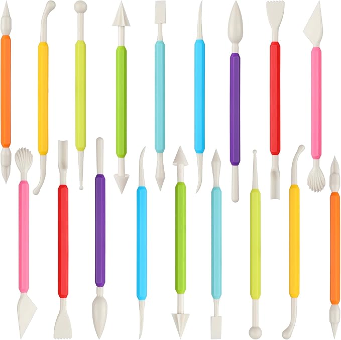 18PCS Clay Sculpting Tools, Double Head Air Dry Clay Carving Tools Kits for Beginners and Adults, Sculpting Tools for Clay Sculpey, Modeling Clay Ideal, Air Dry Clay and Shaping