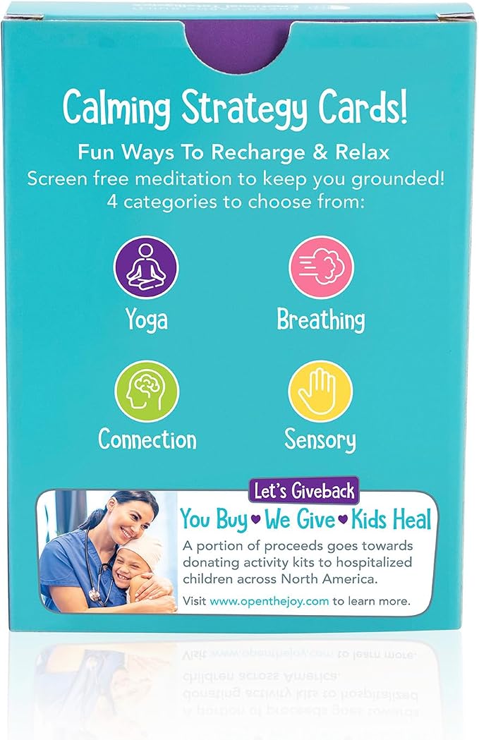 Open The Joy Calming Strategies Cards for Kids - Mindfulness Activities, Stress Relief Techniques, and Emotional Regulation Tools - Ages 4 and Up