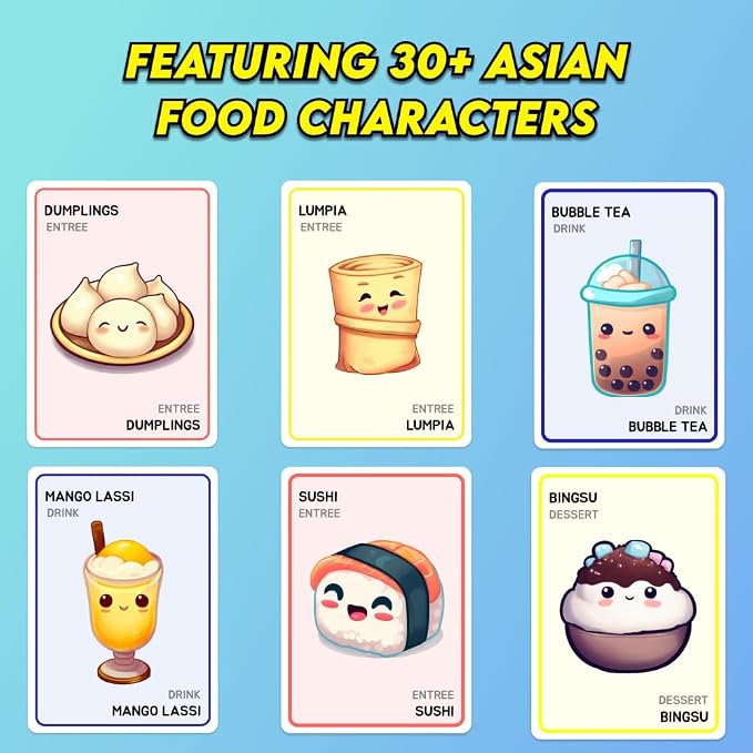 Asian Food Card Game | Family-Friendly Strategy Game for Adults, Teens, & Kids | Ages 7+ | 2-6 Players | Average Playtime 10-30 Minutes
