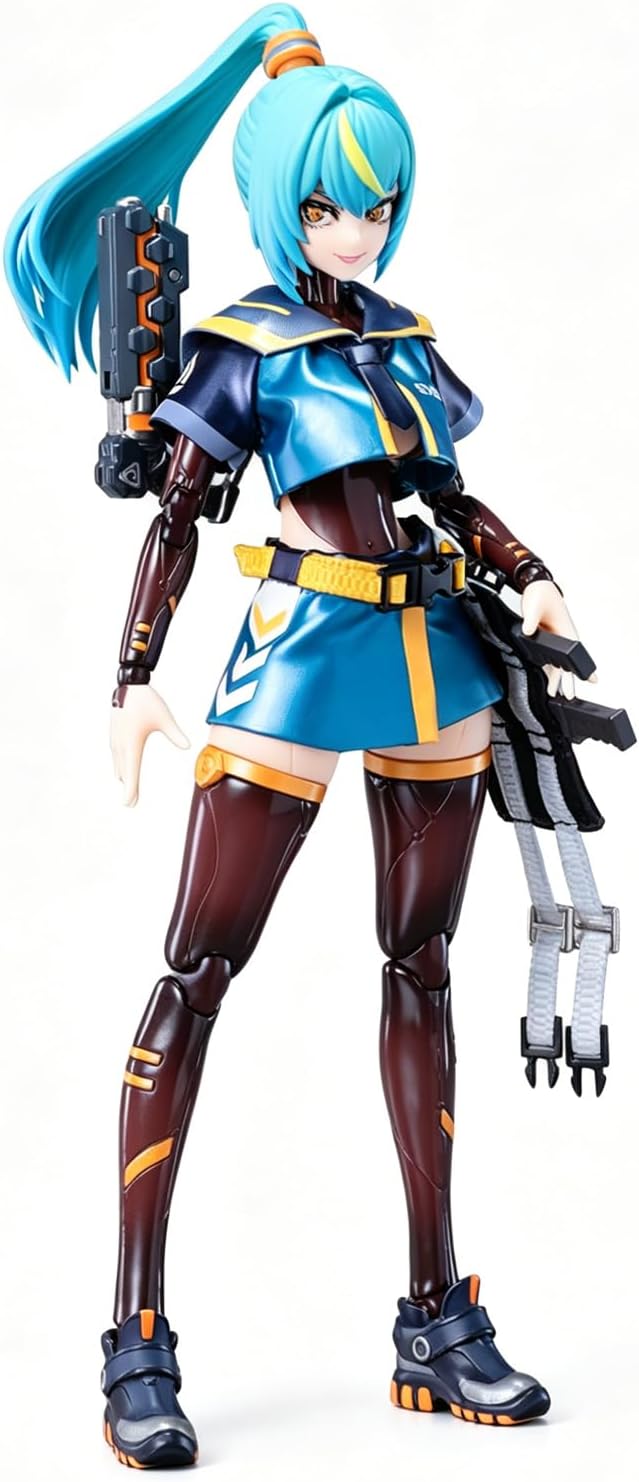 Pipigirl 1/12 Scale Plastic Model Action Figures Kits, Armed Battle Angels Misty Rain, 6 in Anime Collectible Action Figures