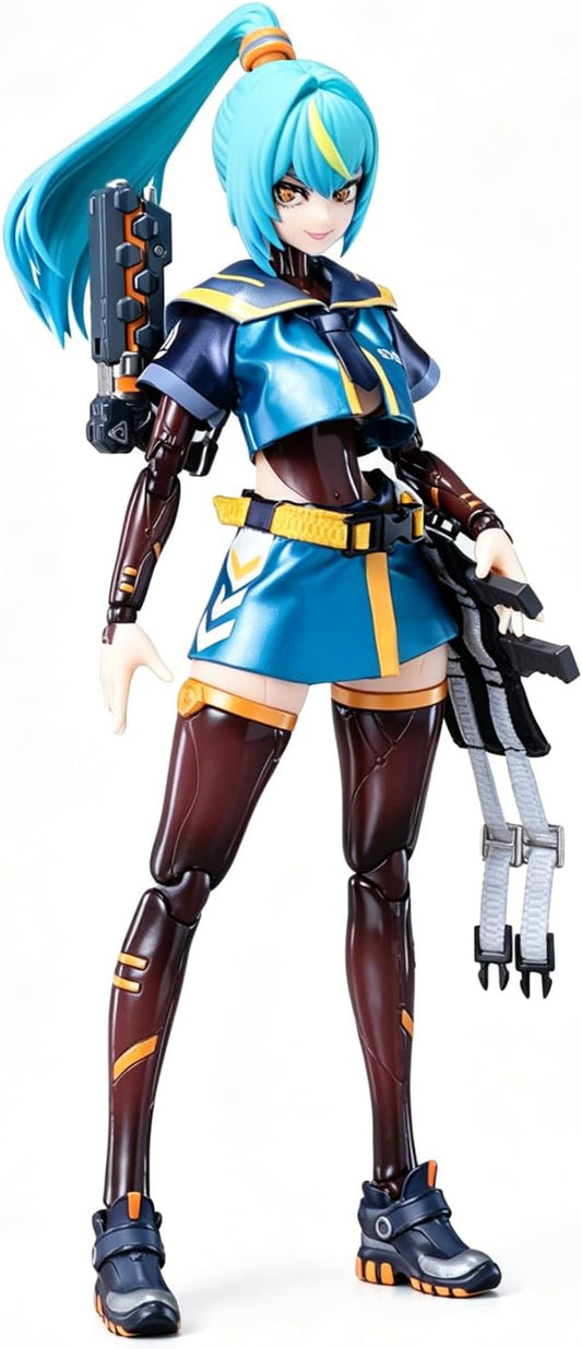 Pipigirl 1/12 Scale Plastic Model Action Figures Kits, Armed Battle Angels Misty Rain, 6 in Anime Collectible Action Figures