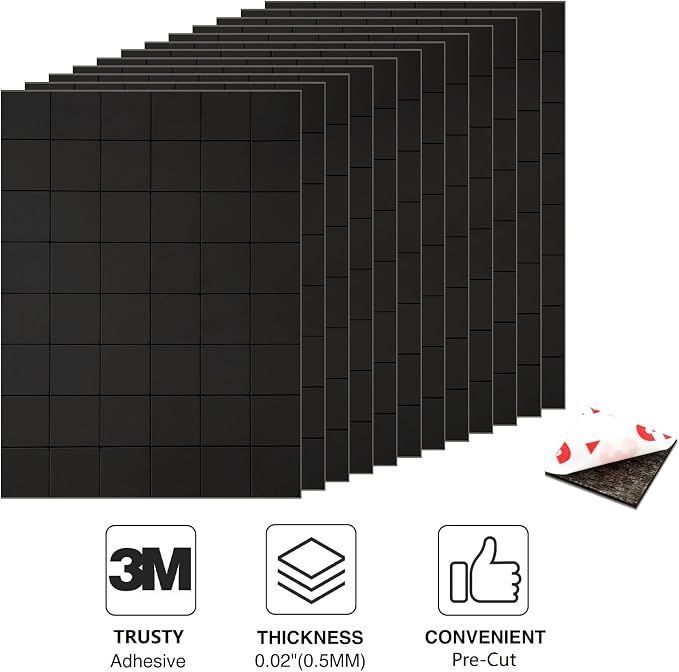 Pre-Cut Magnet Tape Strip,Thin Magnetic Squares with Self Adhesive(576PCS 3/4" x 3/4"),Sticky Magnets for Classroom/Family Activities,Peel and Stick ONLY for Cards/Picture/Paper (20mil Magnet)