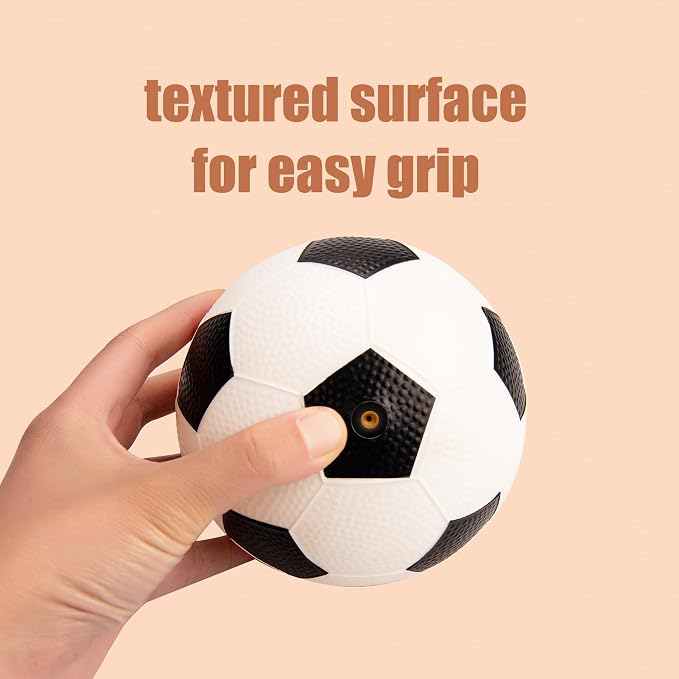 Soft Balls for Toddlers 1-3 3-5, Easy to Grip Toddler Toys 4 Pack 5" Small Balls & Pump - Mini Football Soccer Basketball Dodgeball - First Birthday Gift Baby Toys for Babies Boys Girls