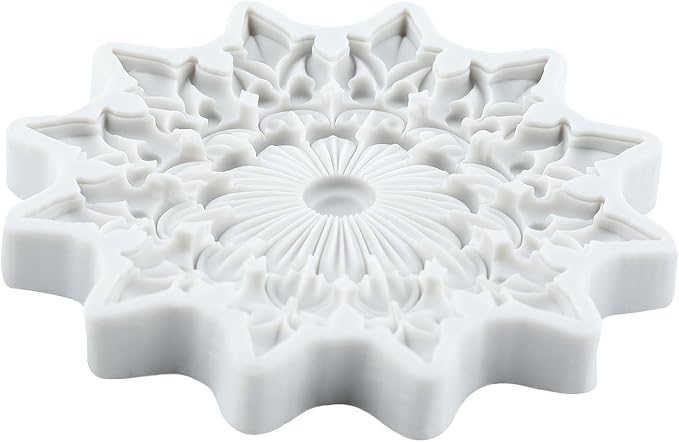 Baroque Relief Flower Polymer Clay Mold Relief Flower Lace Silicone Molds for DIY Craft Epoxy Resin Casting Polymer Clay Tools Crafts Air Dry Jewelry Making