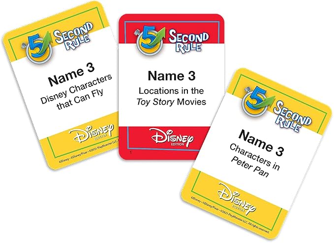 5 Second Rule Disney Edition — Fun Family Game About Your Favorite Disney Characters — Ages 6+