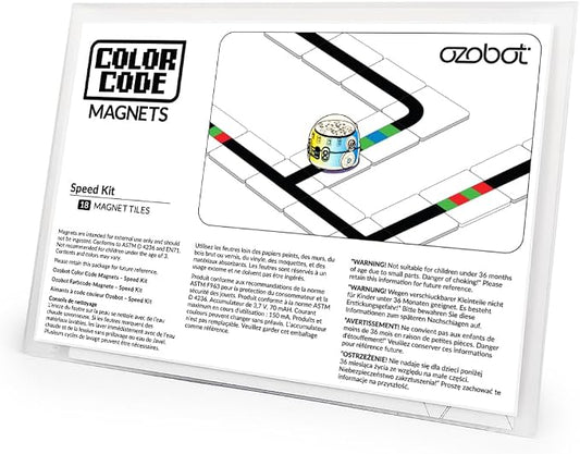 Ozobot Color Code Magnets Speed Kit, Interactive Coding Learning Tool for Kids Ages 3+, Enhances Logic & Problem Solving Skills, 18 Tiles, Evo & Color Codes Magnets Base Kit Required Not Included
