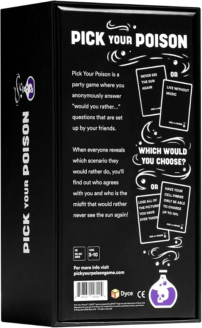 Pick Your Poison Family Edition – Funny “Would You Rather” Party Game for Kids, Teens & Adults | Hilarious Family Card Game for Game Night, Sleepovers & Parties | Great Gift for Families and Friends