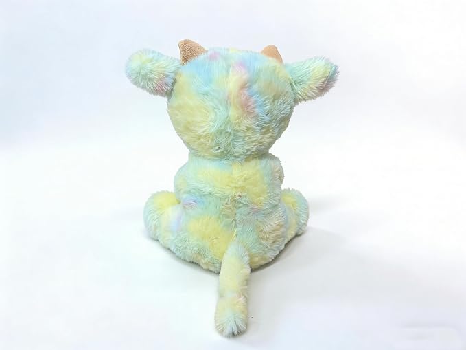 YUKOUQIAN Cute Cow Plush Stuffed Animal Doll Toy 8 inch for Girls Boys (sit Cow CAI Green