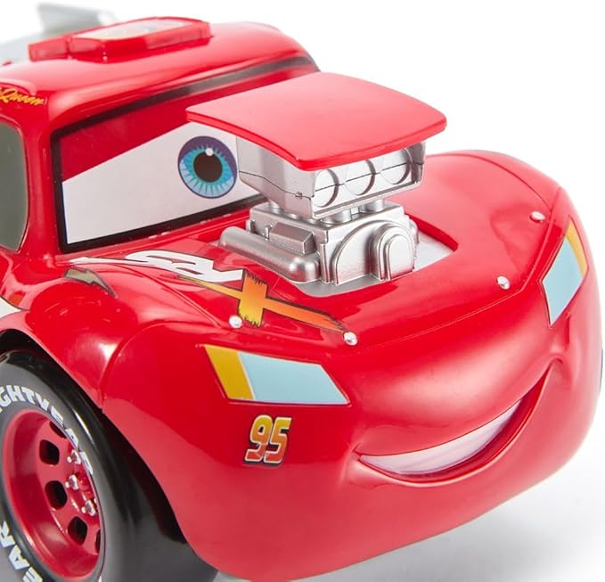 Disney Store Official Lightning McQueen Push 'N' Go Talking Vehicle - Pixar Cars Toys - Talking & Moving Action - Cars Movie Toys - Engine Reveal & Catchphrases - Disney Gift for Boys
