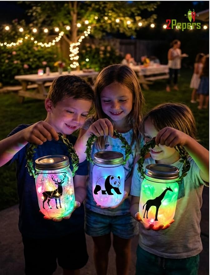 2Pepers DIY Animals Lantern Night Light Arts and Crafts for Kids Ages 3-12, Best Animal Gift for Boys & Girls, Make Your Own Birthday Present Toy Project