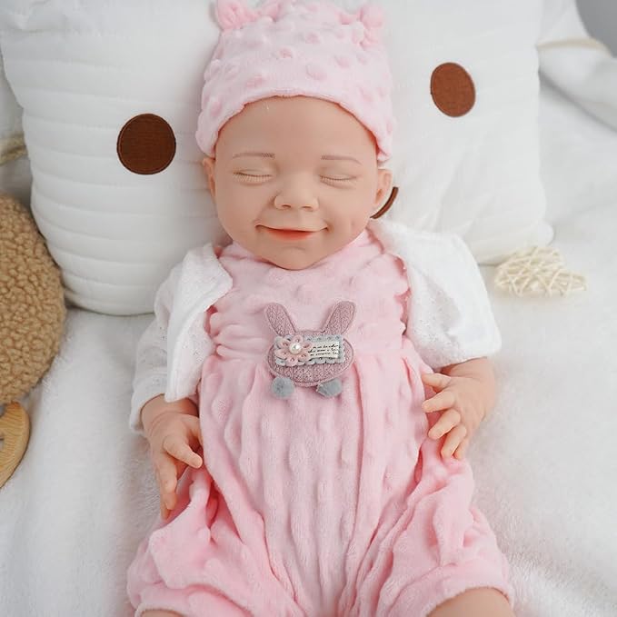 Girl 18 Inch, Silicone Reborn Baby Dolls, Realistic Baby Doll, Not Vinyl, Posable Newborn, Reborn Baby Dolls Silicone Full Body