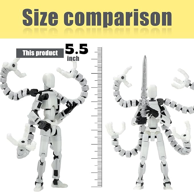 T13 Already Assembled Action Figure Accessories,T13 Multi-Jointed Movable,for Collectors Desktop Decorations t-13 Movability 3D Printed Toys (Luminous, 5.5inch)