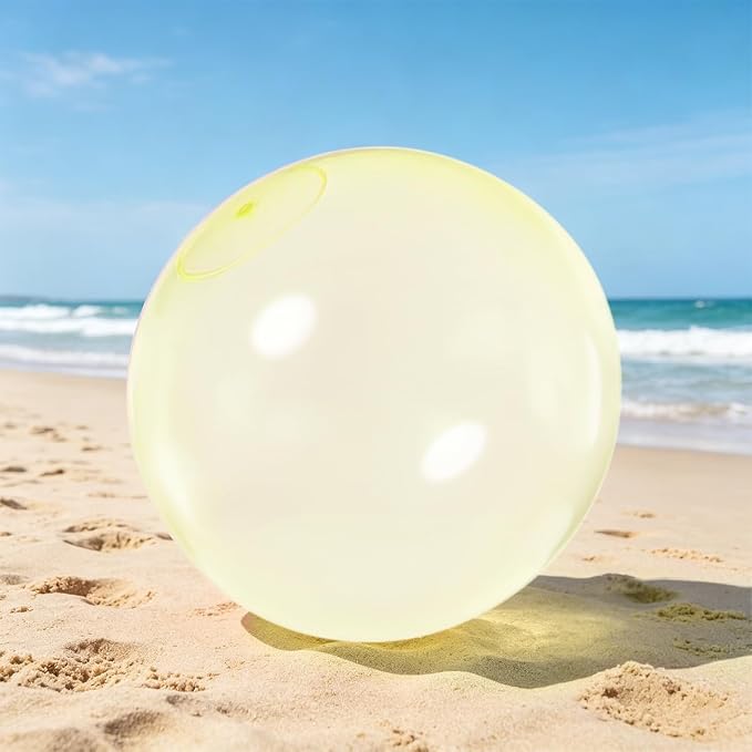 32 Inch Giant Water Bubble Ball for Adults Teenagers Giant Inflatable Water-Filled Ball Soft Rubber Ball for Outdoor Pool Beach Garden Yard Games (Yellow)