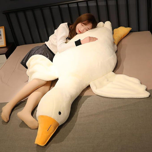 Giant Goose Stuffed Animal, 19.6 Inch Soft White Goose Plush Pillow, Cute Duck Plush Toy Swan Plushie Doll Sleeping Hugging Pillows Gift for Girls Boys