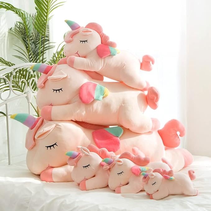 Unicorn Stuffed Animal, Soft Unicorn Plush Hugging Pillow Toy Gifts for Kids (White, 31.4 in)