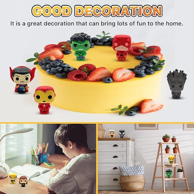 Joyday Action Figures, 24 PCS Mini Figures Toy Set, 1.38 Inch PVC Cake Topper Figures Decorations, Gift for Kids in Birthday Party, Christmas Day, Easter Day