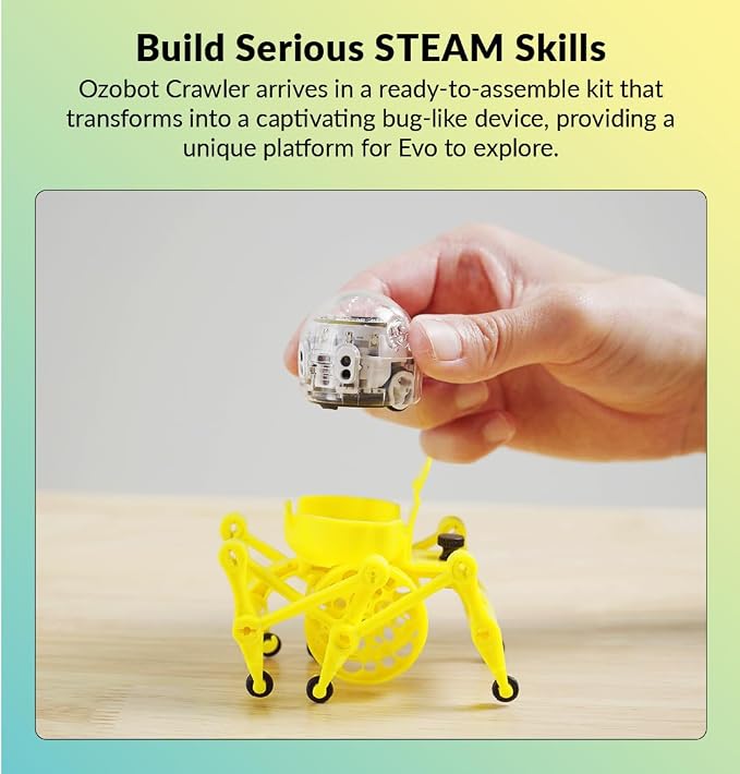 Ozobot Crawler for Evo Robot, Interactive Programming Accessory, Enhances STEM Education, Develops Critical Thinking, Ideal for Kids Ages 8 to 13, Surprise Colors, 6 Kits, Evo Required Not Included