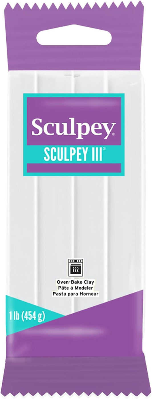 Sculpey III: Polymer Clay: White - 1 lb Pack - Oven Bake Clay, Non-Toxic, Sculpting, Create Jewelry-Decor-Craft Projects, Art Supplies, Adult-Kids