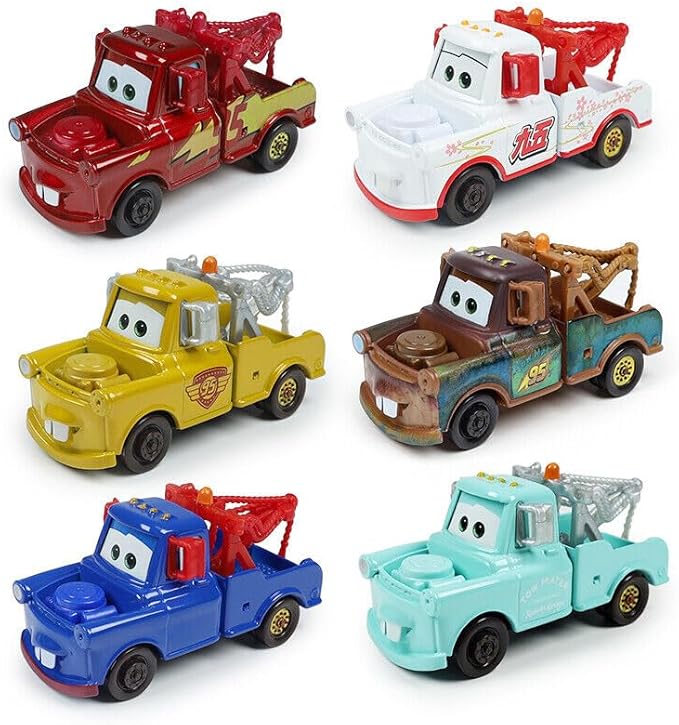 6PCS Movie Cars 2 3 Cars Assortment 1：55 Loose Diecast Vehicles Toys (6 PCS CAR Toy) (MP-Mater Team)