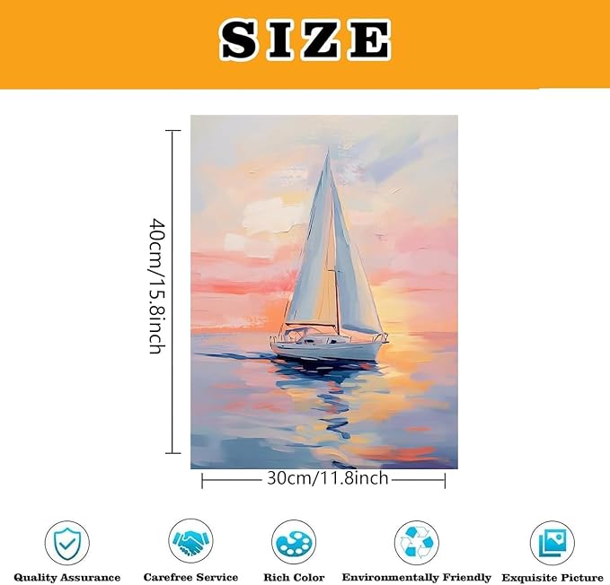 Paint by Numbers for Adults and Kids Beginner 3 Pack Tropical Ocean Palm Tree Sailboat Painting by Number Kits On Canvas Number Artist Paint by Number Kit DIY Oil Acrylic Paints Home Wall Decor Gift