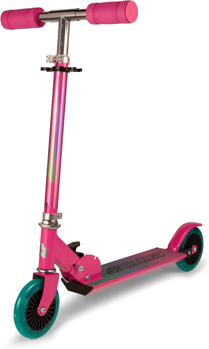 Limited Too Kick Scooter for Girls 5-12 Years, Light-Up Wheels, Glitter Deck, Adjustable Handlebar, Foldable 2-Wheel Kids Scooter, Holds up to 75 lb